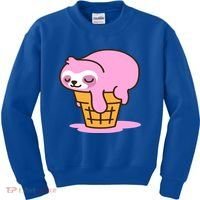 Ice Cream Sloth Cute Kids Sweatshirt thumb 0