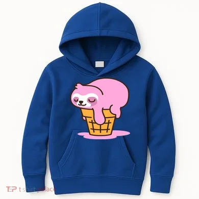 Ice Cream Sloth Cute Kids Hoodie