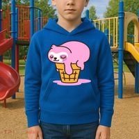Ice Cream Sloth Cute Kids Hoodie thumb 2