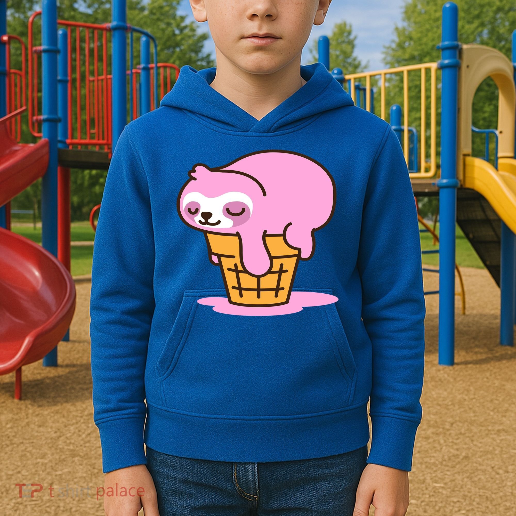 Ice Cream Sloth Cute Kids Hoodie