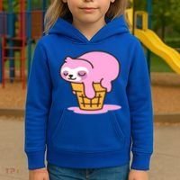 Ice Cream Sloth Cute Kids Hoodie thumb 3