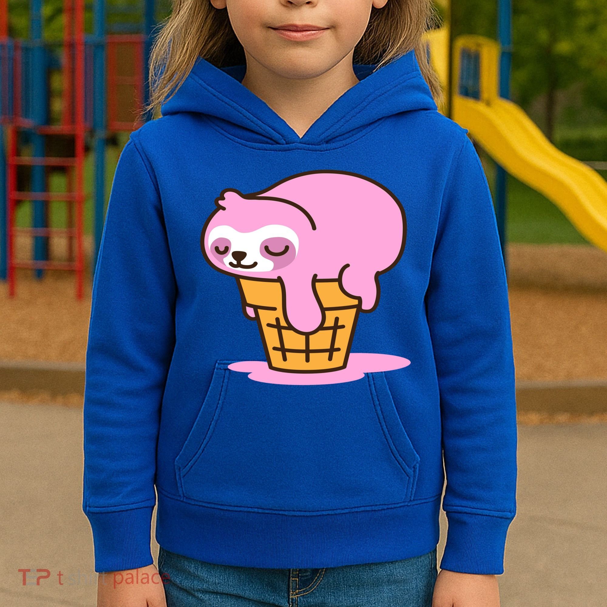 Ice Cream Sloth Cute Kids Hoodie