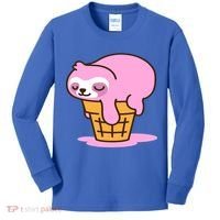 Ice Cream Sloth Cute Kids Long Sleeve Shirt thumb 0