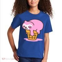 Ice Cream Sloth Cute Kids T-Shirt thumb 2