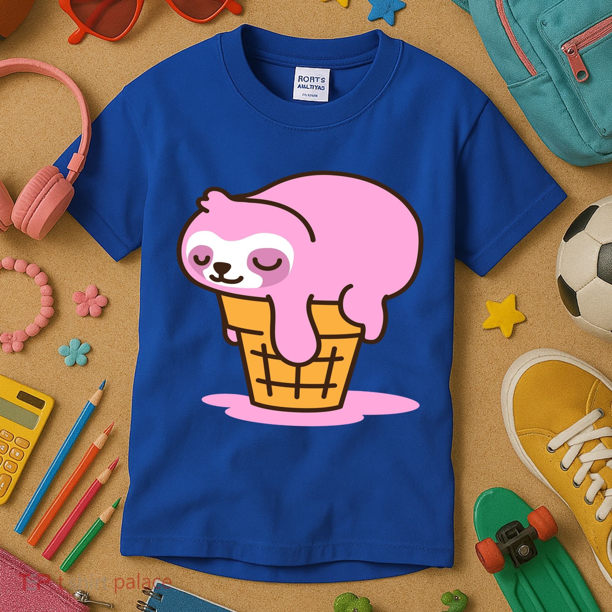 Ice Cream Sloth Cute Kids T-Shirt