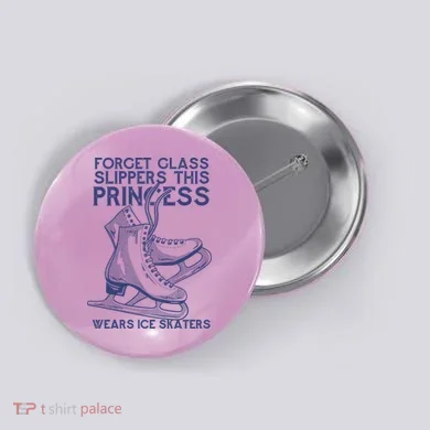 Ice Skating Princess Button