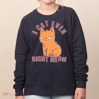 I Can't Even Right Meow Funny Smug Cat Women's Sweatshirt