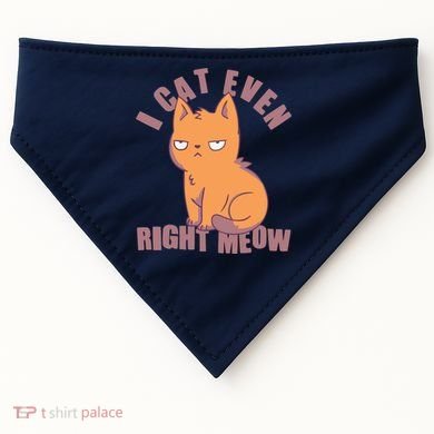I Can't Even Right Meow Funny Smug Cat USA-Made Doggie Bandana