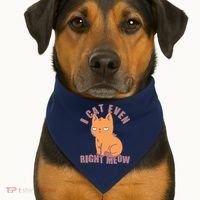 I Can't Even Right Meow Funny Smug Cat USA-Made Doggie Bandana thumb 1