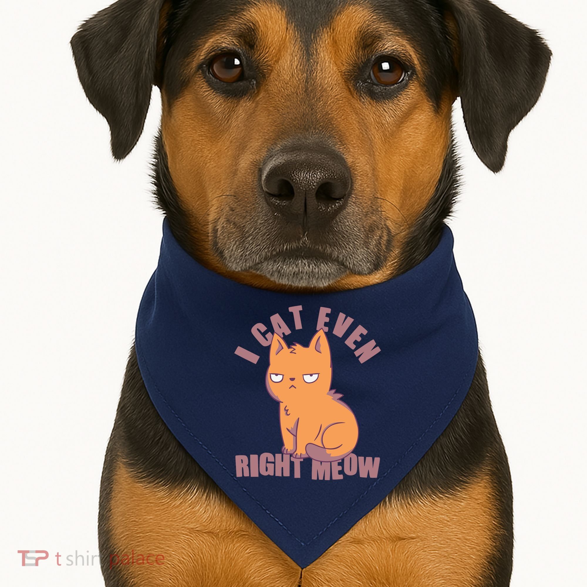 I Can't Even Right Meow Funny Smug Cat USA-Made Doggie Bandana