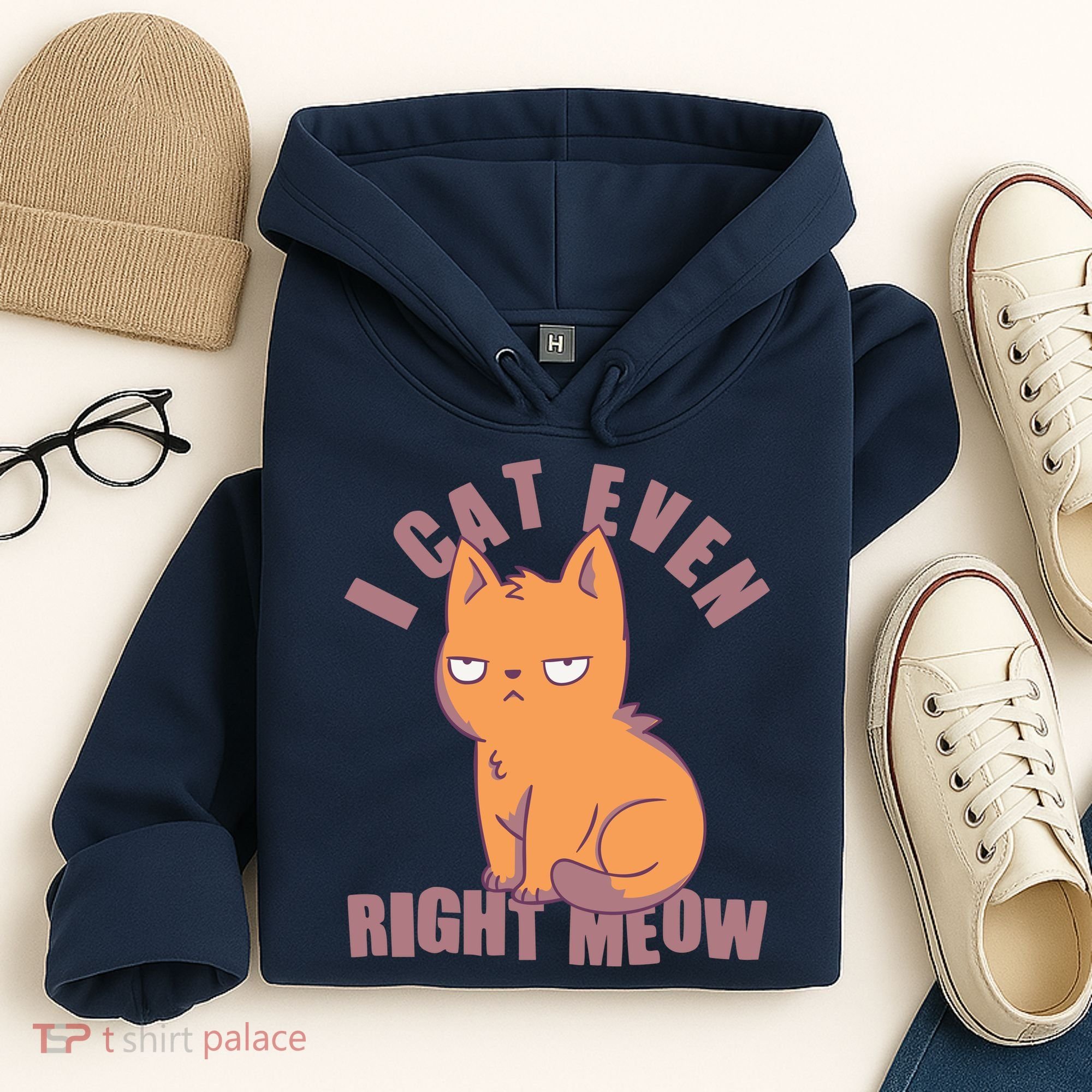 I Can't Even Right Meow Funny Smug Cat Hoodie