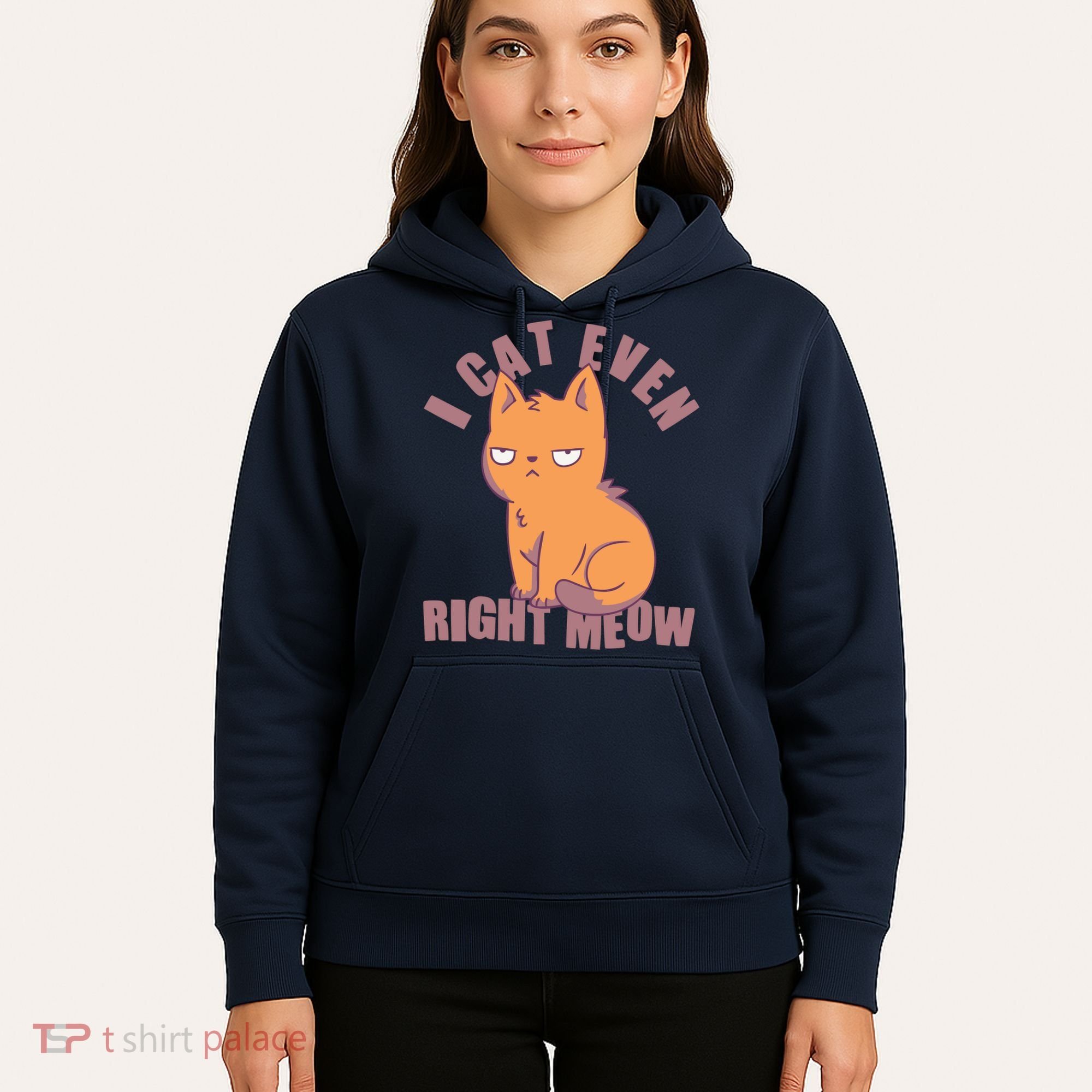I Can't Even Right Meow Funny Smug Cat Hoodie