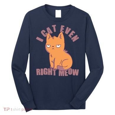 I Can't Even Right Meow Funny Smug Cat Long Sleeve Shirt