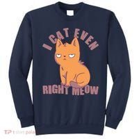 I Can't Even Right Meow Funny Smug Cat Sweatshirt thumb 0
