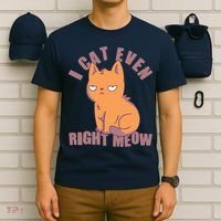 I Can't Even Right Meow Funny Smug Cat T-Shirt thumb 6