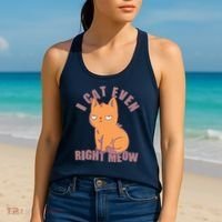 I Can't Even Right Meow Funny Smug Cat Women's Tank Top thumb 2