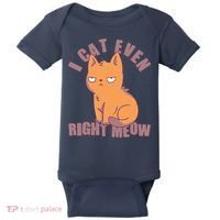 I Can't Even Right Meow Funny Smug Cat Baby Bodysuit thumb 0