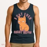 I Can't Even Right Meow Funny Smug Cat Tank Top thumb 3