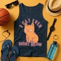 I Can't Even Right Meow Funny Smug Cat Tank Top thumb 4