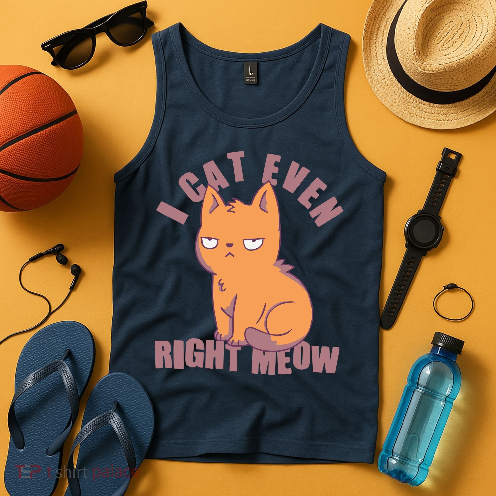I Can't Even Right Meow Funny Smug Cat Tank Top