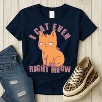 I Can't Even Right Meow Funny Smug Cat Women's T-Shirt thumb 3