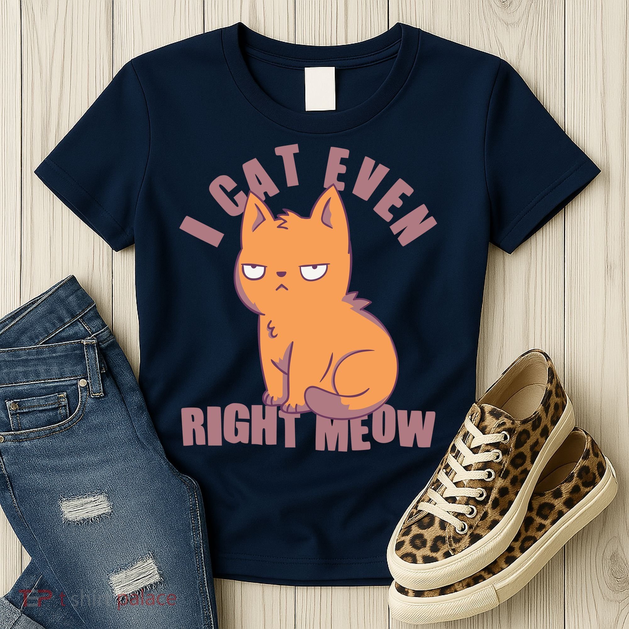 I Can't Even Right Meow Funny Smug Cat Women's T-Shirt