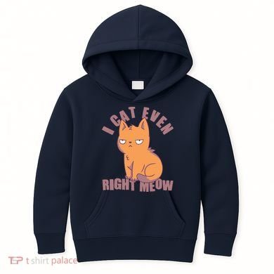 I Can't Even Right Meow Funny Smug Cat Kids Hoodie