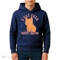I Can't Even Right Meow Funny Smug Cat Kids Hoodie thumb 4