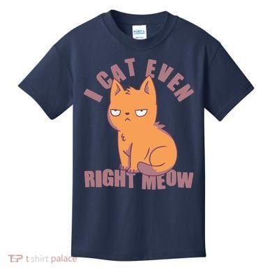 I Can't Even Right Meow Funny Smug Cat Kids T-Shirt