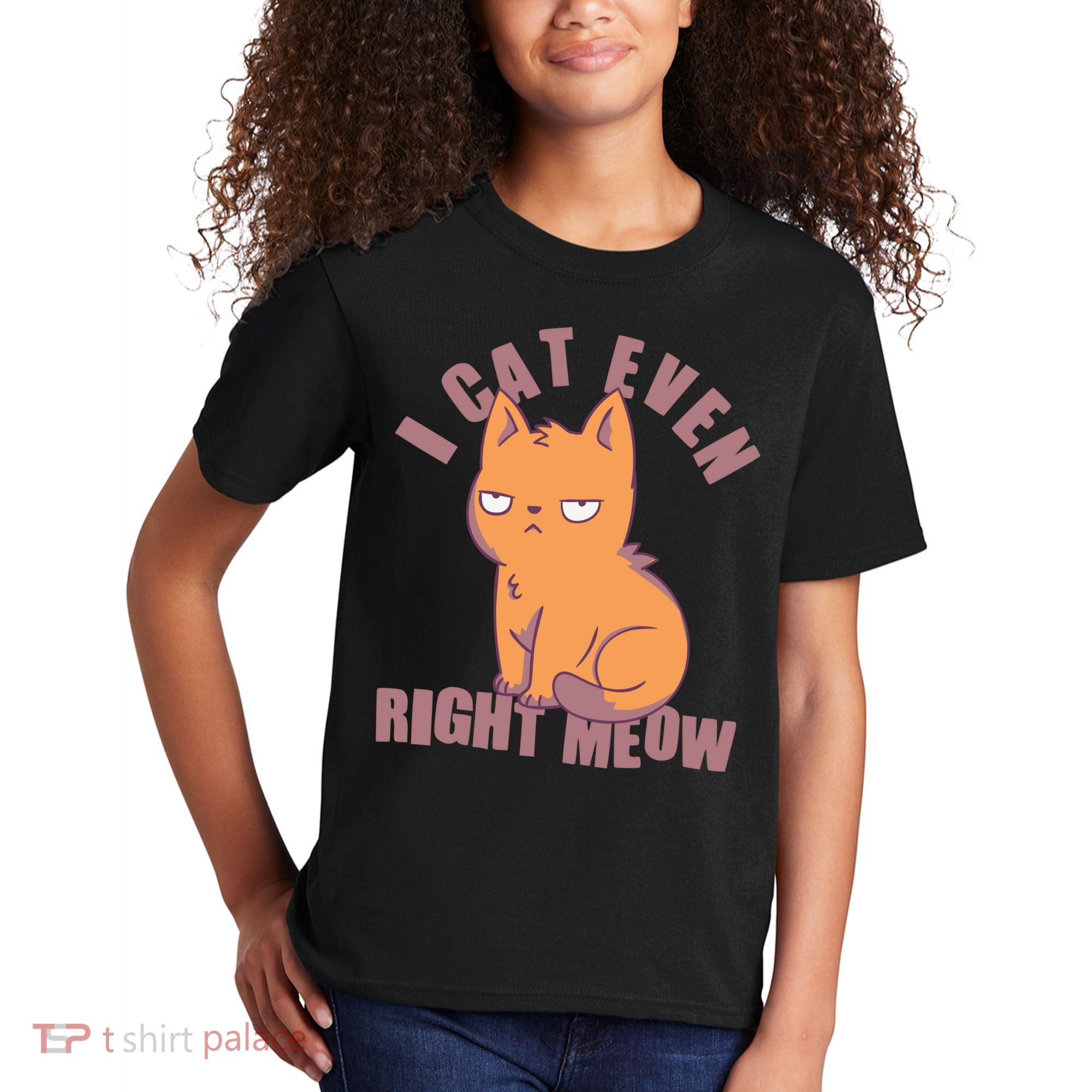 I Can't Even Right Meow Funny Smug Cat Kids T-Shirt