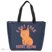 I Can't Even Right Meow Funny Smug Cat Tote Bag thumb 0