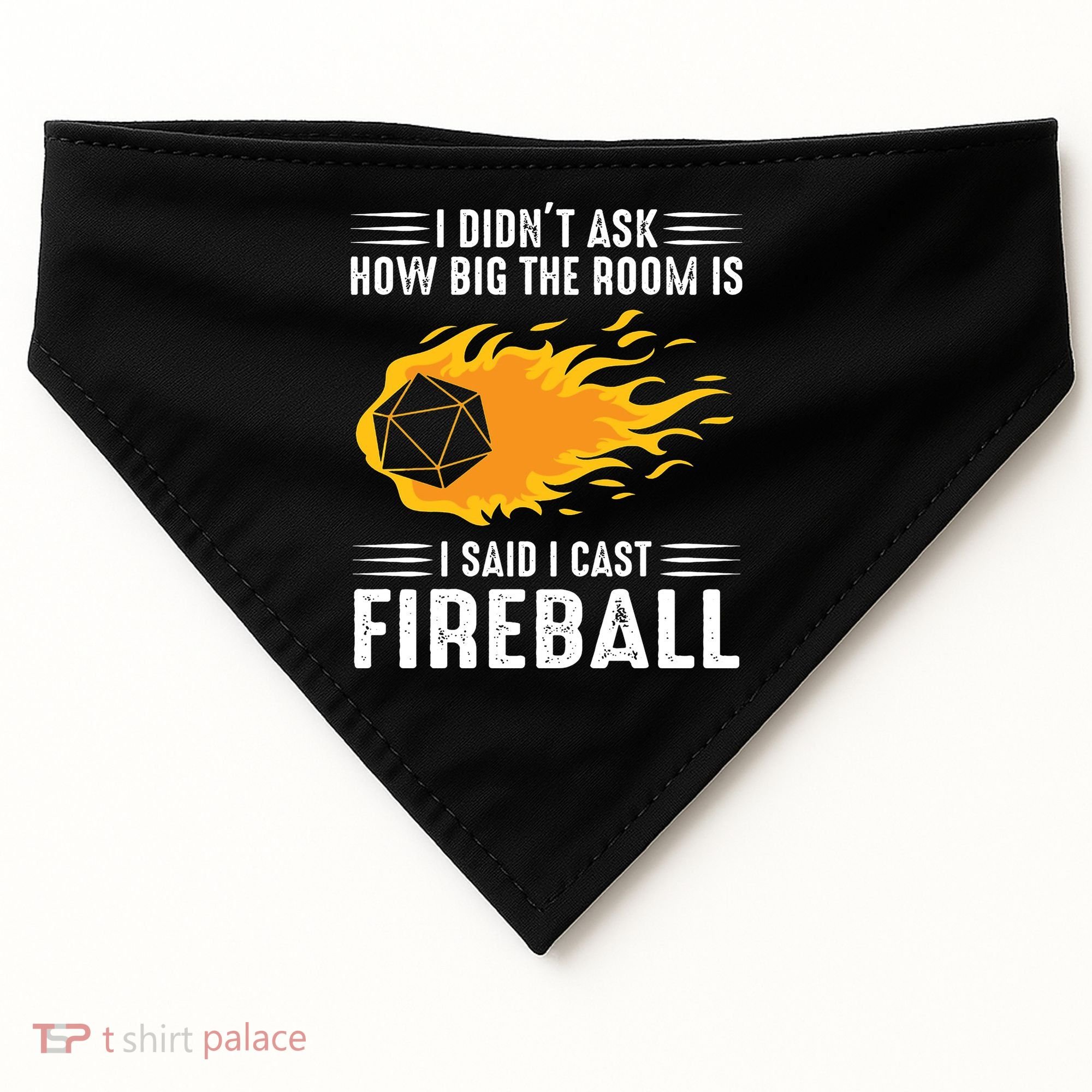 I Cast Fireball Funny Nerd Geek Wizard Magic USA-Made Doggie Bandana