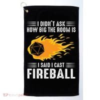 I Cast Fireball Funny Nerd Geek Wizard Magic Golf Towel thumb 0