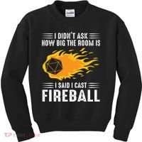 I Cast Fireball Funny Nerd Geek Wizard Magic Kids Sweatshirt thumb 0