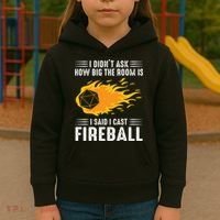 I Cast Fireball Funny Nerd Geek Wizard Magic Kids Hoodie thumb 3