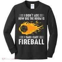 I Cast Fireball Funny Nerd Geek Wizard Magic Kids Long Sleeve Shirt thumb 0