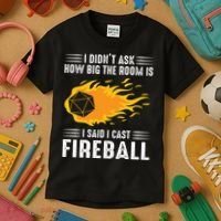 I Cast Fireball Funny Nerd Geek Wizard Magic Kids T-Shirt thumb 3