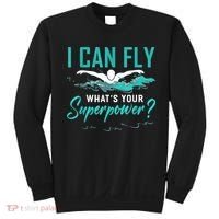 I Can Fly Whats Your Superpower Swimmer Tee Swimming Sweatshirt thumb 0