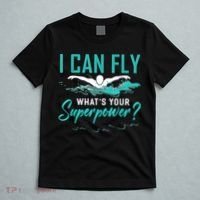 I Can Fly Whats Your Superpower Swimmer Tee Swimming T-Shirt thumb 5