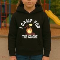 I Camp For The Smore Camper Camping Campfire Outdoor Tent Kids Hoodie thumb 3