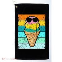 Ice Cream Funny Ice Cream Beach Pool Party Golf Towel thumb 0