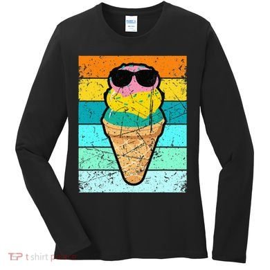 Ice Cream Funny Ice Cream Beach Pool Party Women's Long Sleeve Shirt