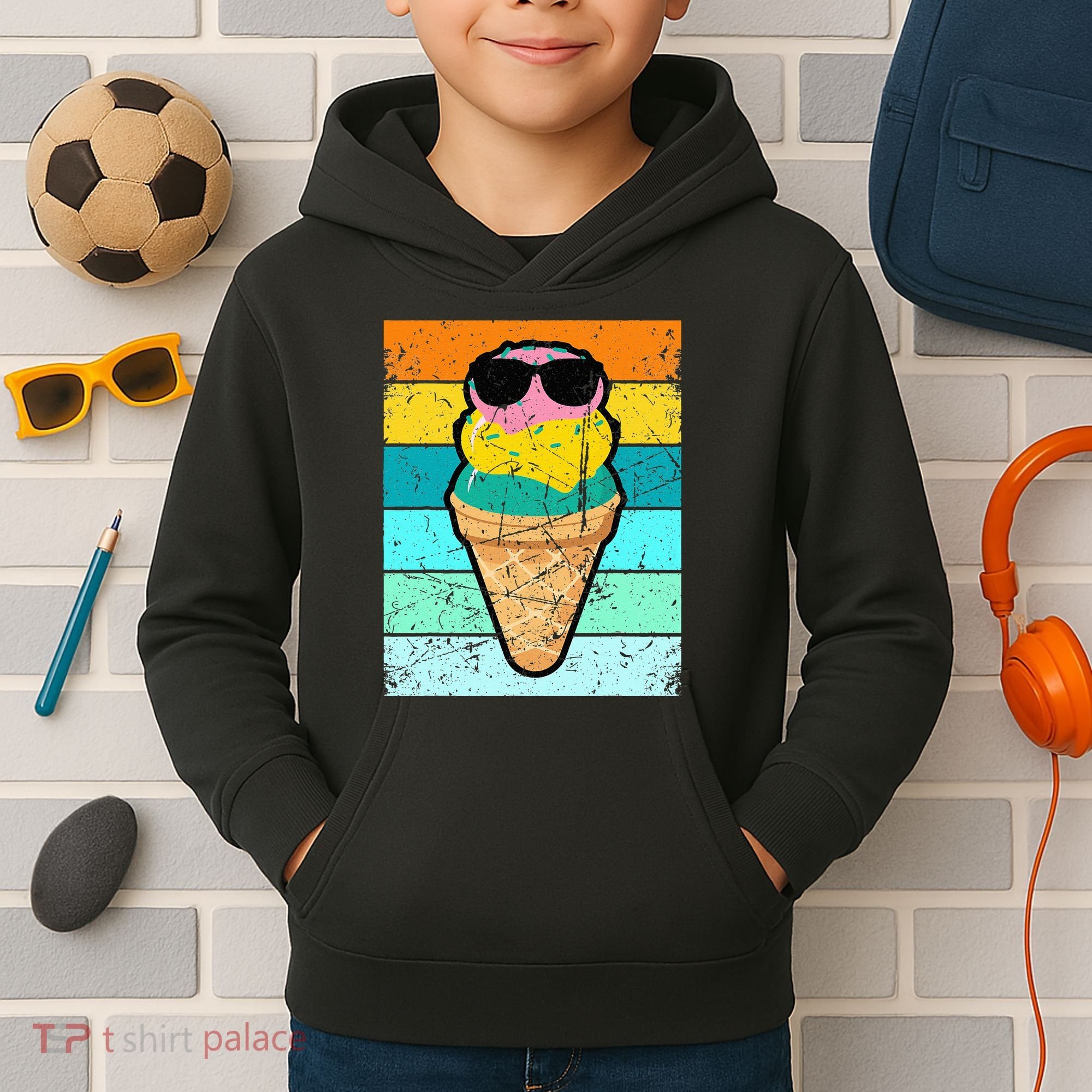 Ice Cream Funny Ice Cream Beach Pool Party Kids Hoodie