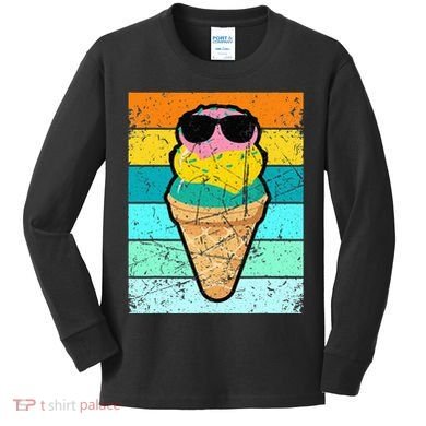 Ice Cream Funny Ice Cream Beach Pool Party Kids Long Sleeve Shirt