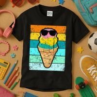 Ice Cream Funny Ice Cream Beach Pool Party Kids T-Shirt thumb 3