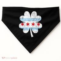 Irish Chicago Flag Shamrock St Patrick's Day USA-Made Doggie Bandana thumb 0