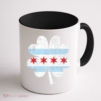 Irish Chicago Flag Shamrock St Patrick's Day Coffee Mug thumb 1