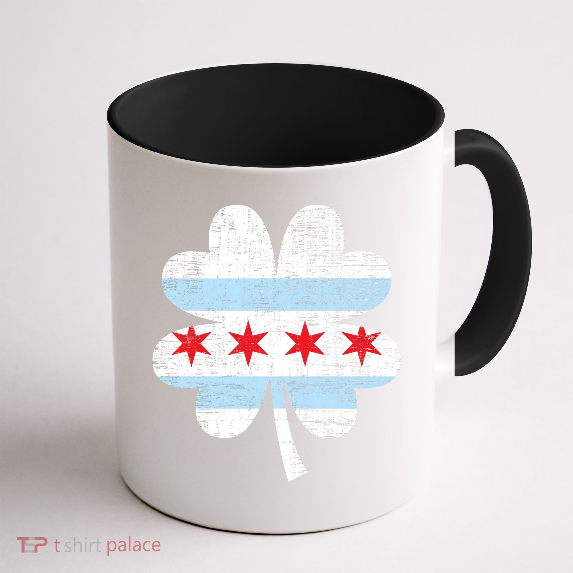 Irish Chicago Flag Shamrock St Patrick's Day Coffee Mug