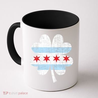 Irish Chicago Flag Shamrock St Patrick's Day Coffee Mug