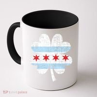 Irish Chicago Flag Shamrock St Patrick's Day Coffee Mug thumb 0